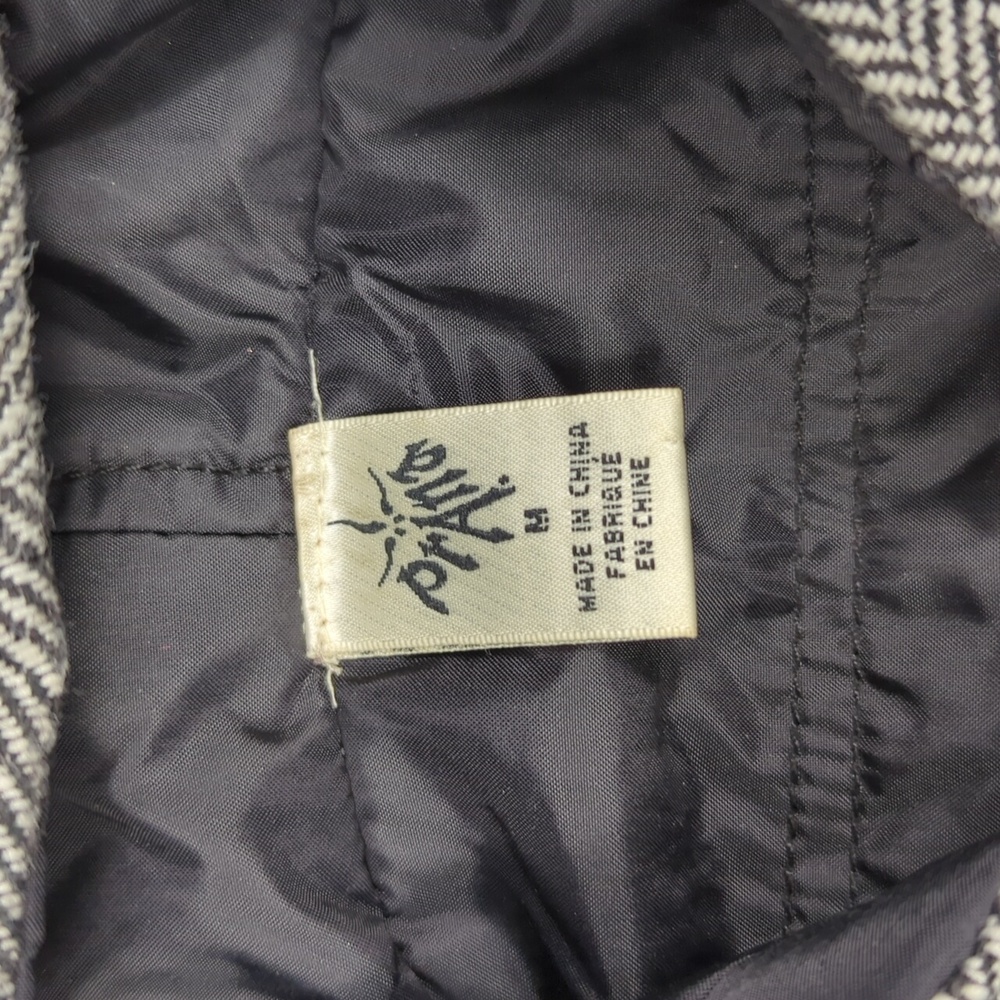 Prana Sadi Full Zip Reversible Hooded Puffer‎ Vest Herringbone Tweed Womens Med - Picture 2 of 7